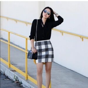 Madewell Bowery Mini Skirt Black Checks